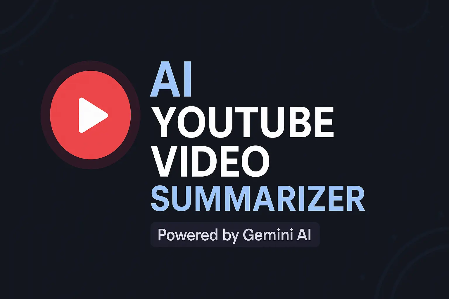 AI YouTube Video Summarizer tool powered by Gemini AI for generating Hindi and English video summaries